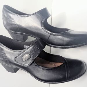 (SOLD) Rockport Cobb Hill Size 11 W Wide ABIGAIL Black Leather Mary Jane Pumps